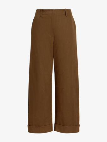 Proenza Schouler Still Life image of Dori Pant in Fine Herringbone in Wood