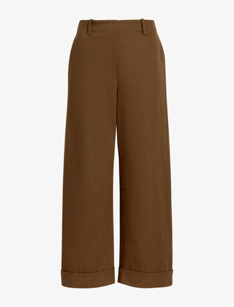 Proenza Schouler Still Life image of Dori Pant in Fine Herringbone in Wood