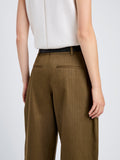 Proenza Schouler Detail image of model wearing Dori Pant in Fine Herringbone in Wood