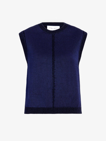 Proenza Schouler Still Life image of Emily Sweater in Plaited Viscose Rib in Dark Ink