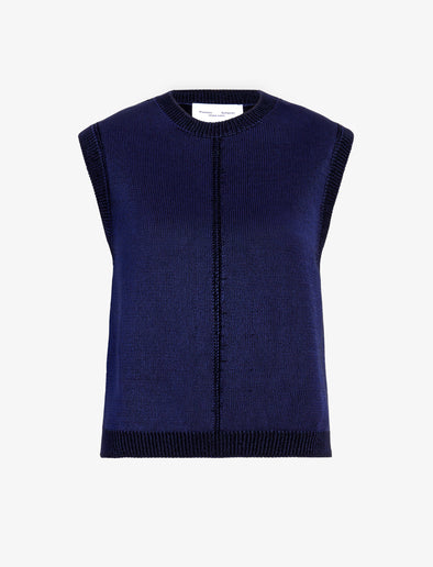 Proenza Schouler Still Life image of Emily Sweater in Plaited Viscose Rib in Dark Ink