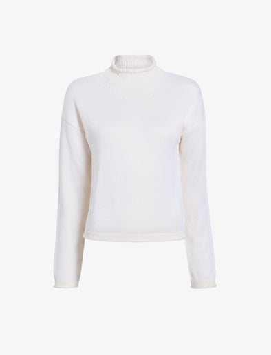 Proenza Schouler Still Life image of Shea Sweater in Plaited Viscose Rib in Off White