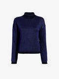 Proenza Schouler Still Life image of Shea Sweater in Plaited Viscose Rib in Dark Ink