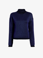 Proenza Schouler Still Life image of Shea Sweater in Plaited Viscose Rib in Dark Ink
