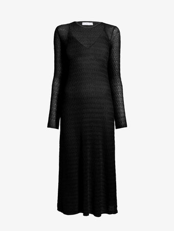 Proenza Schouler flat image of Miriam Dress in Crochet in black