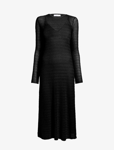 Proenza Schouler flat image of Miriam Dress in Crochet in black
