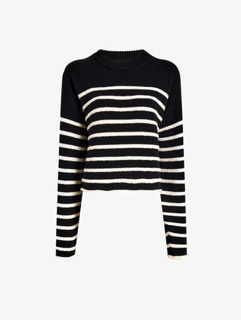 Proenza Schouler flat image of Nia Sweater in Bobble Boucle in black/white