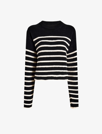 Proenza Schouler flat image of Nia Sweater in Bobble Boucle in black/white