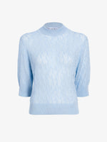 Proenza Schouler Still Life image of Nicola Knit Sweater in Plaited Viscose Rib in Light Oxford