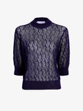 Proenza Schouler Still Life image of Nicola Knit Sweater in Plaited Viscose Rib in Dark Ink