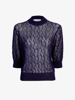 Proenza Schouler Still Life image of Nicola Knit Sweater in Plaited Viscose Rib in Dark Ink