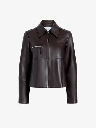Proenza Schouler Still Life image of Annabel Jacket in Leather in Chocolate