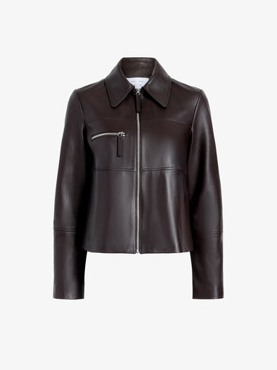 Proenza Schouler Still Life image of Annabel Jacket in Leather in Chocolate