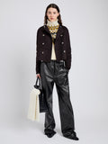 Proenza Schouler Front full length image of model wearing Courtney Jacket in Double Face Wool in Hickory