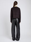 Proenza Schouler Back full length image of model wearing Courtney Jacket in Double Face Wool in Hickory