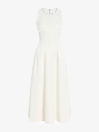 Proenza Schouler flat image of Bronwyn Dress in Merino Wool Twill in bone