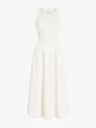Proenza Schouler flat image of Bronwyn Dress in Merino Wool Twill in bone