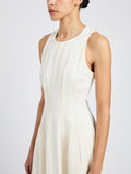 Proenza Schouler Detail image of model wearing Bronwyn Dress in Merino Wool Twill in Bone