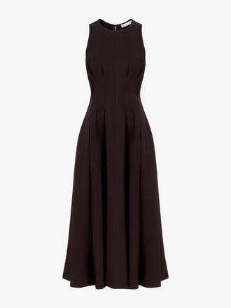 Proenza Schouler Still Life image of Bronwyn Dress in Merino Wool Twill in Chocolate