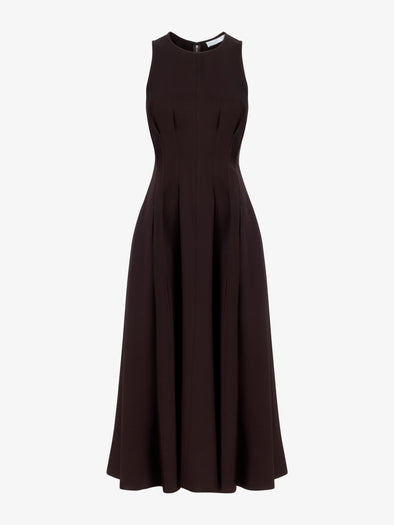 Proenza Schouler Still Life image of Bronwyn Dress in Merino Wool Twill in Chocolate