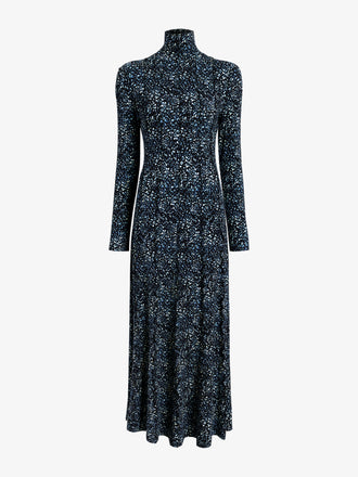 Proenza Schouler Still Life image of Mabel Dress in Cheetah Jersey in Navy Multi