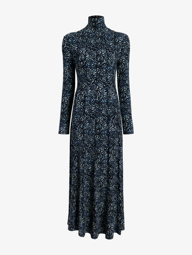 Proenza Schouler Still Life image of Mabel Dress in Cheetah Jersey in Navy Multi