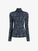 Proenza Schouler Still Life image of Audrey Top in Cheetah Jersey in Navy Multi