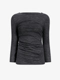 Proenza Schouler Still Life image of Blythe Top in Wool Jersey in Coal Melange