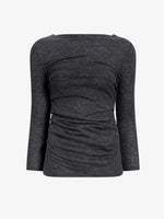 Proenza Schouler Still Life image of Blythe Top in Wool Jersey in Coal Melange