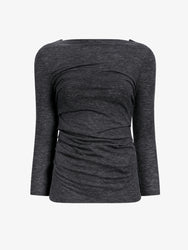 Proenza Schouler Still Life image of Blythe Top in Wool Jersey in Coal Melange
