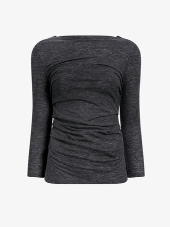 Proenza Schouler Still Life image of Blythe Top in Wool Jersey in Coal Melange