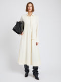 Proenza Schouler Front cropped image of model wearing Maddi Shirt in Merino Wool Twill in Bone