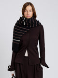 Proenza Schouler Front cropped image of model wearing Maddi Shirt in Merino Wool Twill in Chocolate
