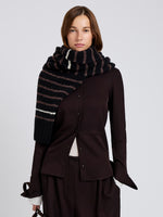 Proenza Schouler Front cropped image of model wearing Maddi Shirt in Merino Wool Twill in Chocolate