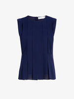 Proenza Schouler Still Life image of Makayla Top in Open Weave Flou in Navy
