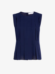 Proenza Schouler Still Life image of Makayla Top in Open Weave Flou in Navy