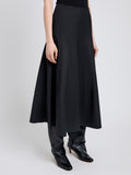 Proenza Schouler Detail image of model wearing Heidi Skirt in Tech Cotton in Black