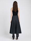 Proenza Schouler Back full length image of model wearing Heidi Skirt in Outerwear Cotton in Vulcan