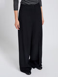 Proenza Schouler Detail image of model wearing Lydia Pant in Drapey Suiting in Black