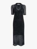 Proenza Schouler Still Life image of Meline Dress in Cashmere Silk Stripe in Grey, black