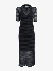 Proenza Schouler Still Life image of Meline Dress in Cashmere Silk Stripe in Grey, black