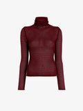 Proenza Schouler Still Life image of Hailey Sweater in Cashmere Silk Stripe in Claret, black