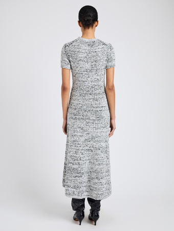 Proenza Schouler Back full length image of model wearing Mel Dress in Marled Cotton in Navy, black ombre