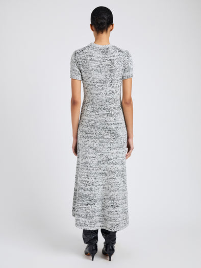 Proenza Schouler Back full length image of model wearing Mel Dress in Marled Cotton in Navy, black ombre