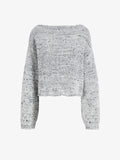 Proenza Schouler Still Life image of Maddox Sweater in Marled Cotton in Bone, black melange