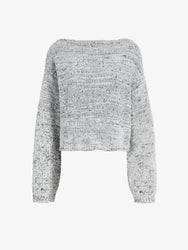 Proenza Schouler Still Life image of Maddox Sweater in Marled Cotton in Bone, black melange