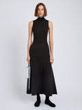 Proenza Schouler Front full length image of model wearing Ezme Dress in Souffle Knit in Chicory