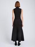 Proenza Schouler Back full length image of model wearing Ezme Dress in Souffle Knit in Chicory