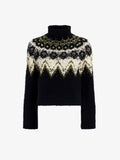 Proenza Schouler Still Life image of Lizzy Sweater in Textured Fairisle in Black Multi