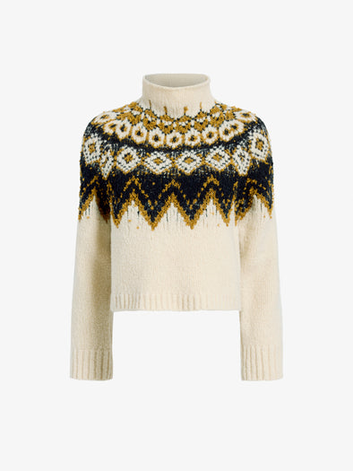 Proenza Schouler Still Life image of Lizzy Sweater in Textured Fairisle in Cream Multi